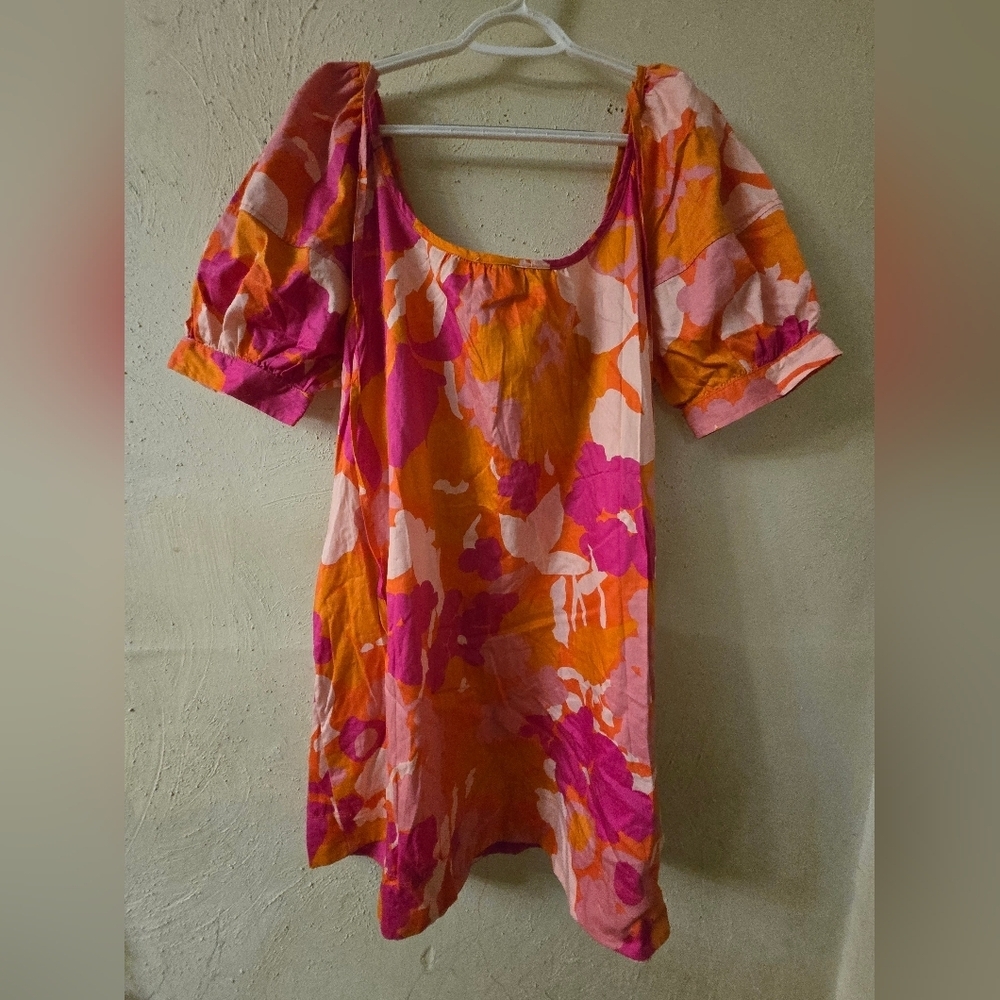 Charming Pink and Orange Dress - Picture 3 of 3